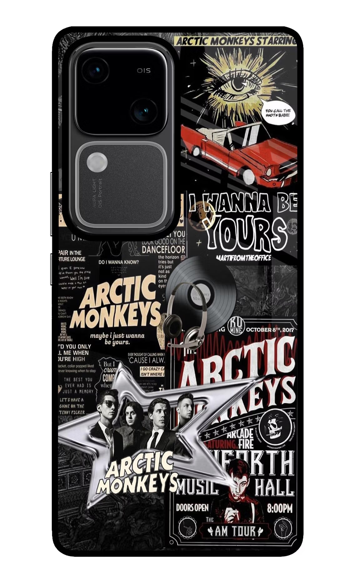 Arctic Monkeys Vivo V30 5G Glass Case Back Cover by Casekaro