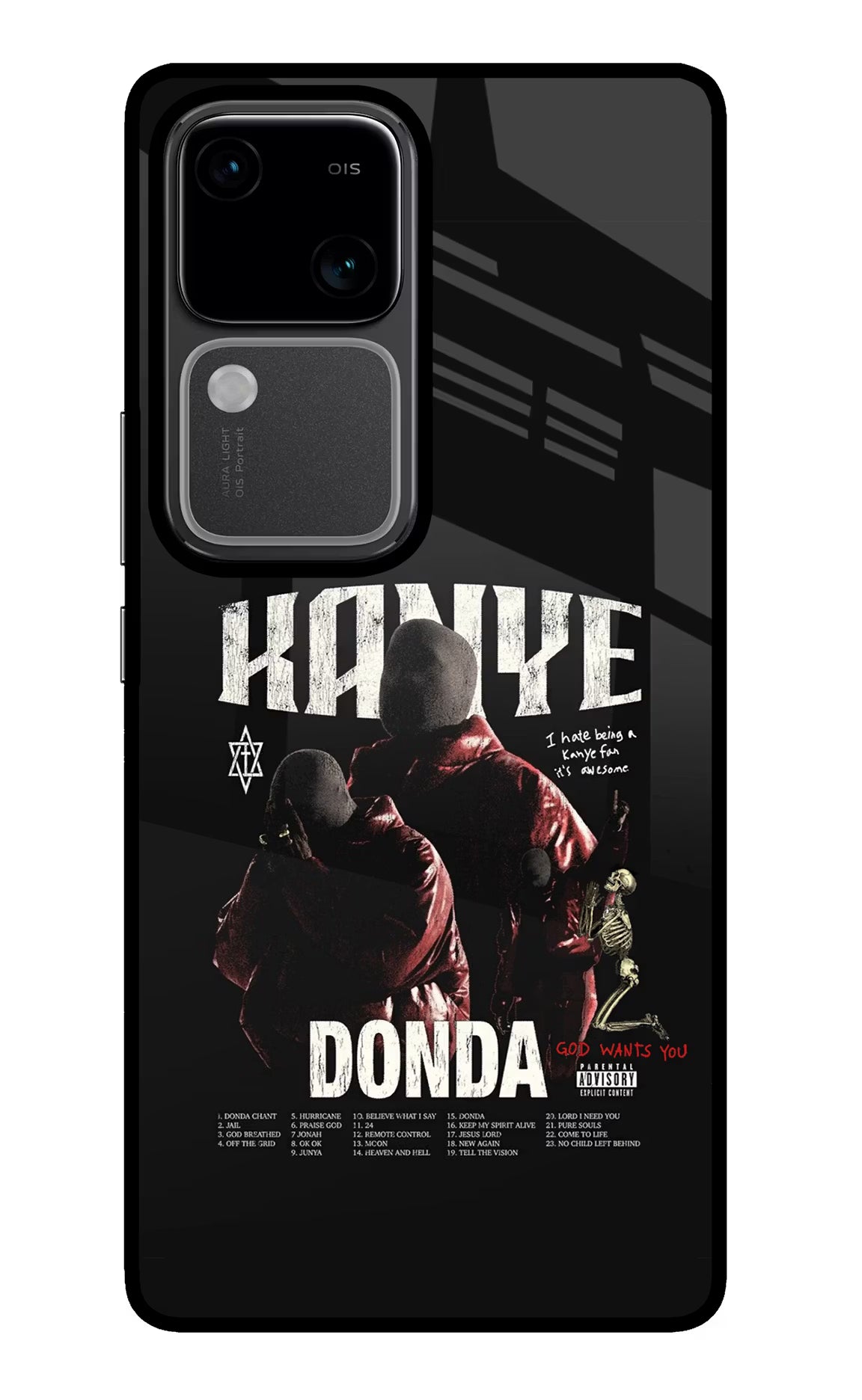 Donda Kanye West Vivo V30 5G Glass Case Back Cover by Casekaro