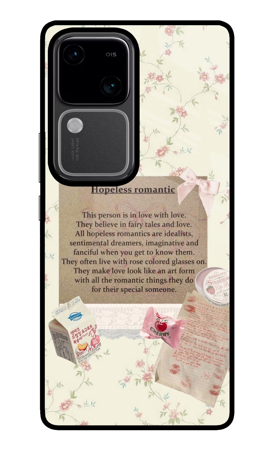 Hopeless Romantic Vivo V30 5G Glass Case Back Cover by Casekaro