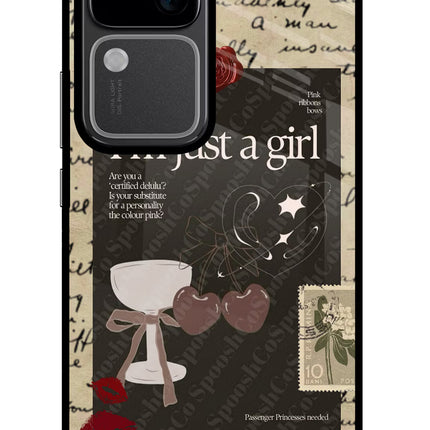 I am just a girl Vivo V30 5G Glass Case