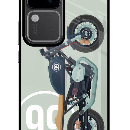 Classic Cafe Racer 99 Vivo V30 5G Glass Case Back Cover by Casekaro