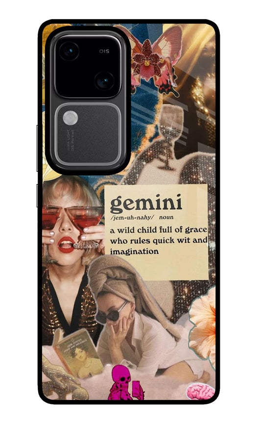 Gemini Zodiac Vivo V30 5G Glass Case