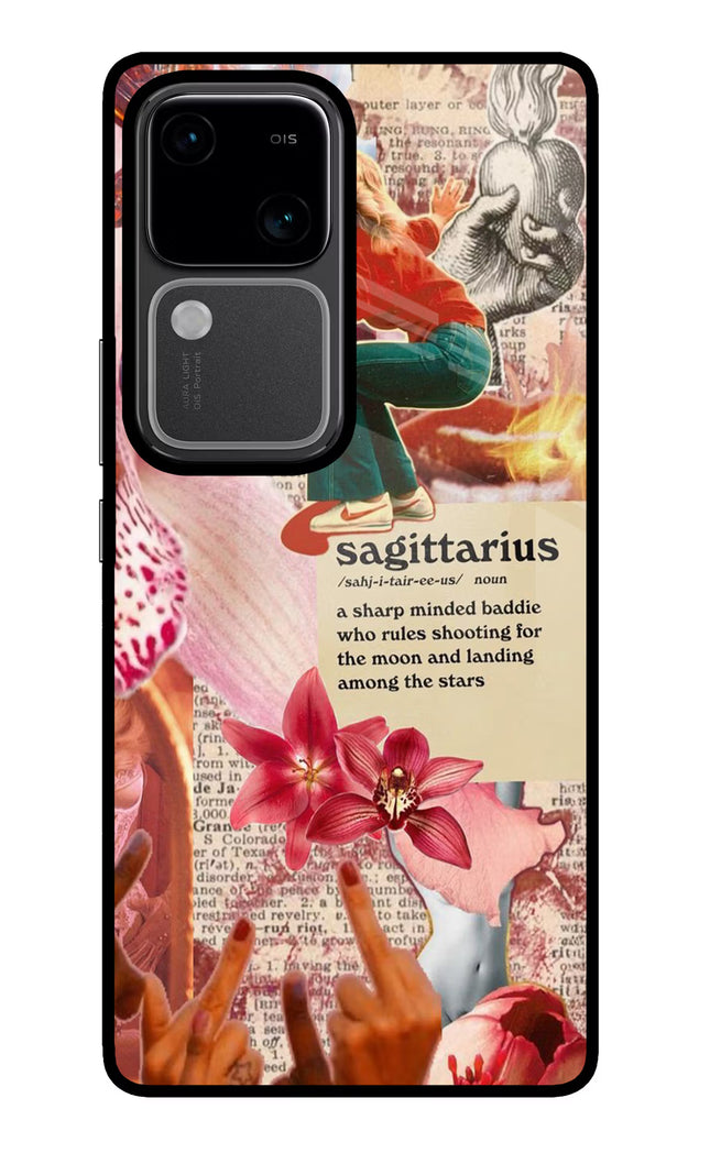 Sagittarius Zodiac Vivo V30 5G Glass Case