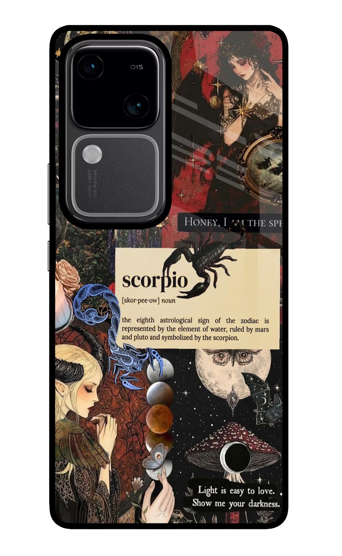 Scorpio Zodiac Vivo V30 5G Glass Case Back Cover by Casekaro