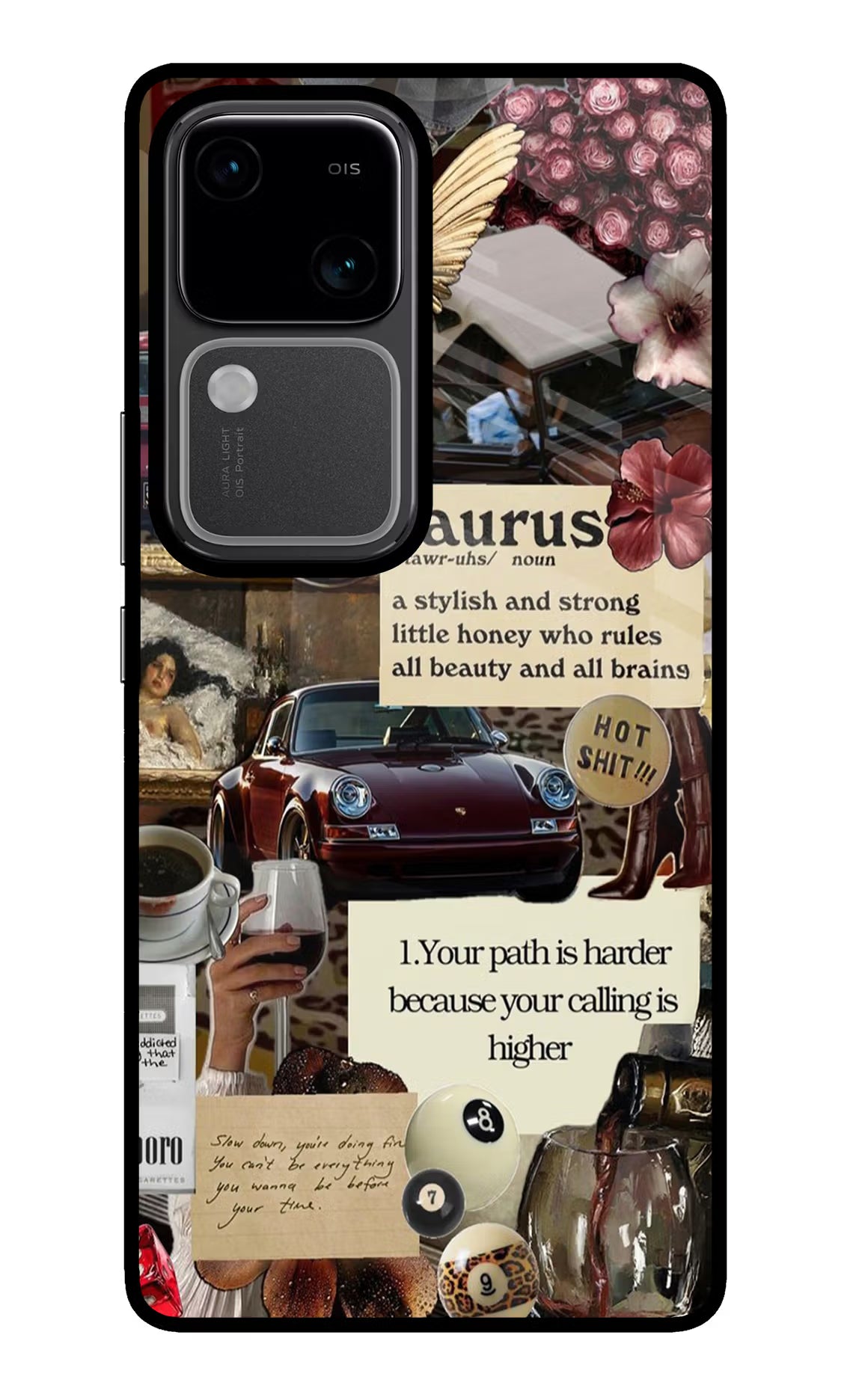 Taurus Zodiac Vivo V30 5G Glass Case Back Cover by Casekaro