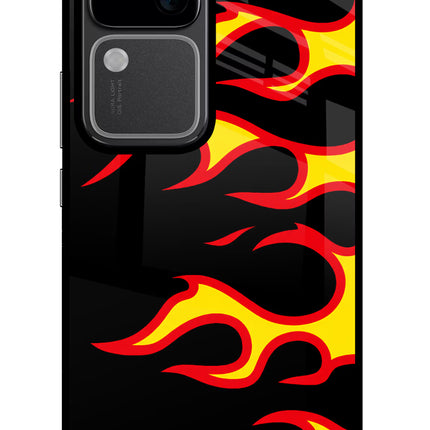 Side Sweep Flames Vivo V30 5G Glass Case