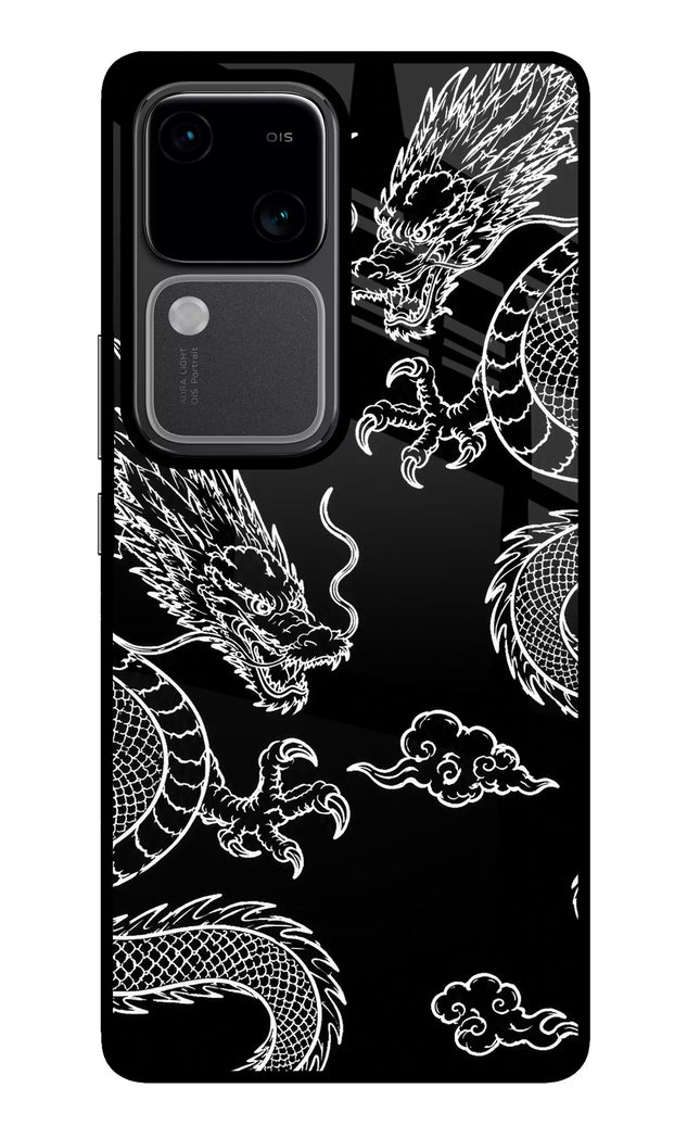 Twin Dragons Vivo V30 5G Glass Case