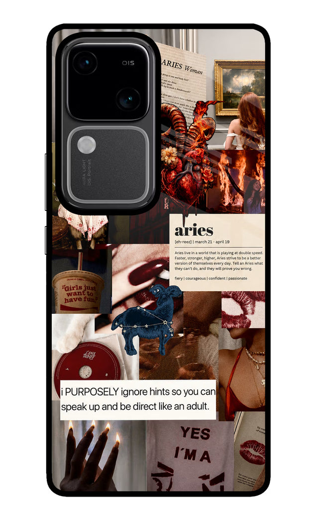 Zodiac Aries Vivo V30 5G Glass Case