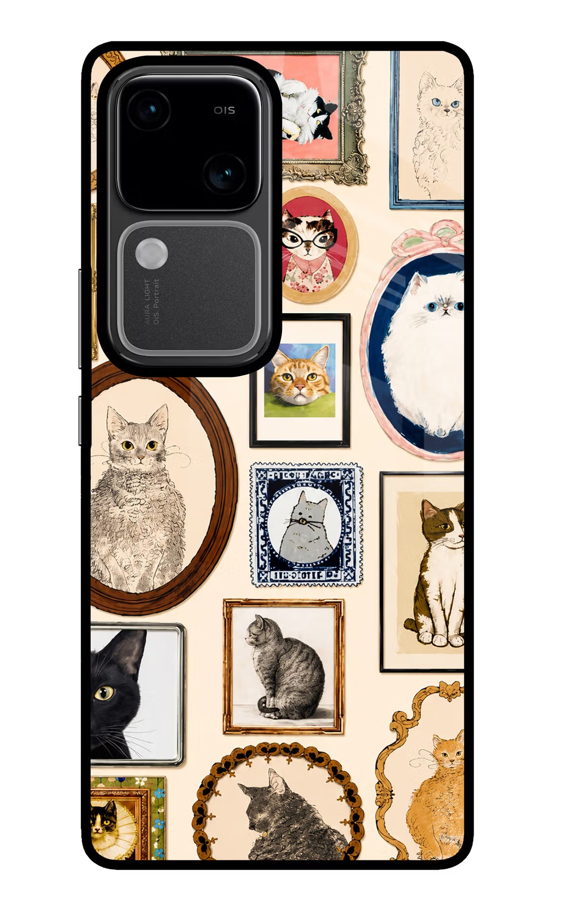 Mirror Cats Vivo V30 5G Glass Case