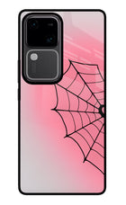 Pink Web Vivo V30 5G Glass Case