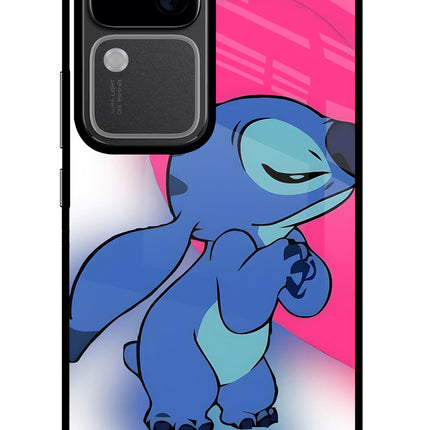 Stitch Hug Vivo V30 5G Glass Case
