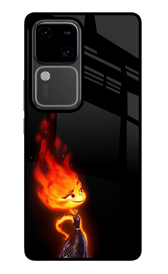 Ember Flame Vivo V30 5G Glass Case