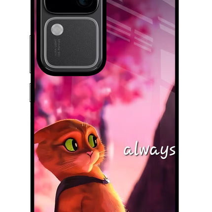 Always Cat Vivo V30 5G Glass Case