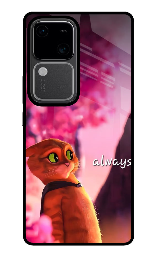 Always Cat Vivo V30 5G Glass Case