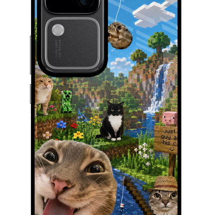 Minecraft Cat Chaos Vivo V30 5G Glass Case