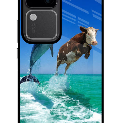 Dolphin vs Cow Vivo V30 5G Glass Case