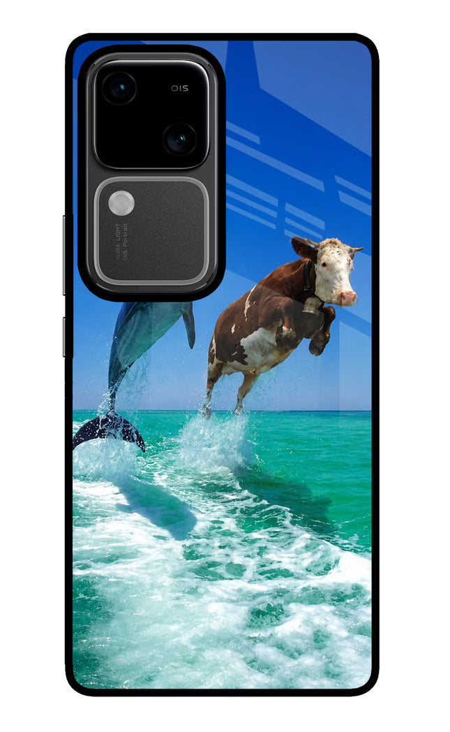 Dolphin vs Cow Vivo V30 5G Glass Case