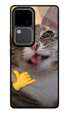 Silly Cat Call Vivo V30 5G Glass Case
