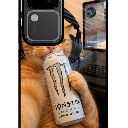 Gamer Cat Energy Vivo V30 5G Glass Case