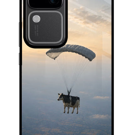 Skydiving Cow Vivo V30 5G Glass Case