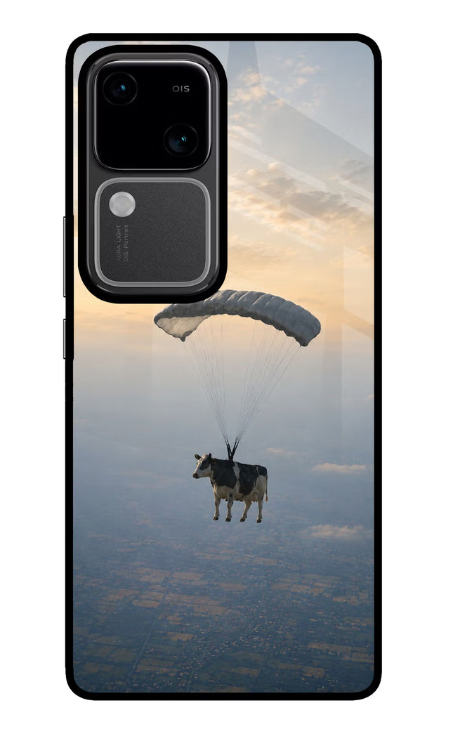 Skydiving Cow Vivo V30 5G Glass Case