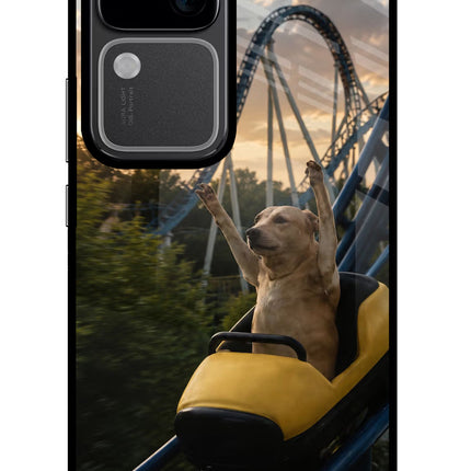 Rollercoaster Dog Vivo V30 5G Glass Case