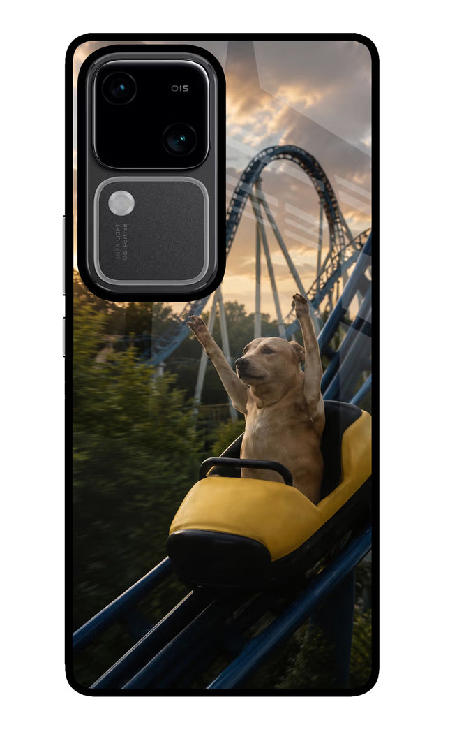 Rollercoaster Dog Vivo V30 5G Glass Case