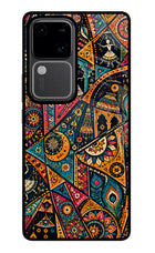 Folk Print Vivo V30 5G Glass Case