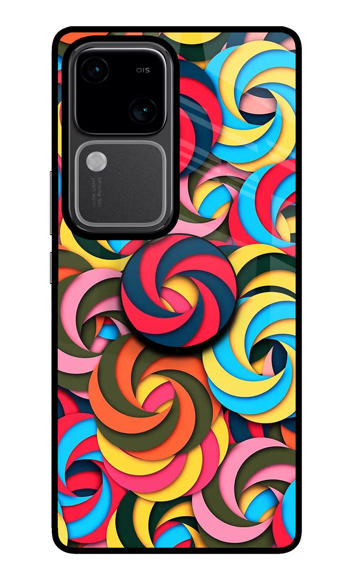 Spiral Pattern Vivo V30 5G Pop Case by Casekaro