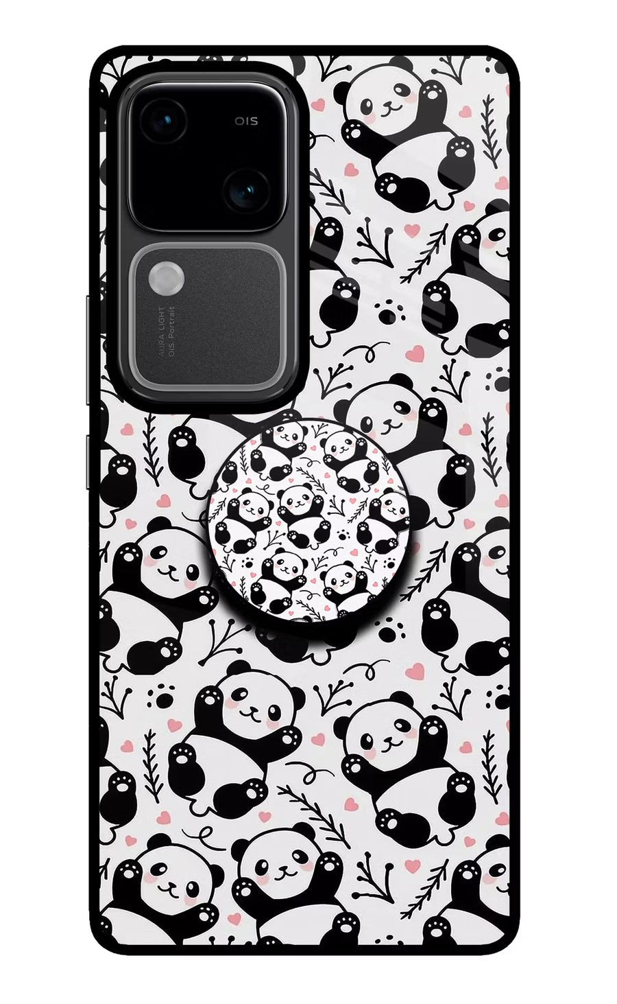 Cute Panda Vivo V30 5G Pop Case, Glass case