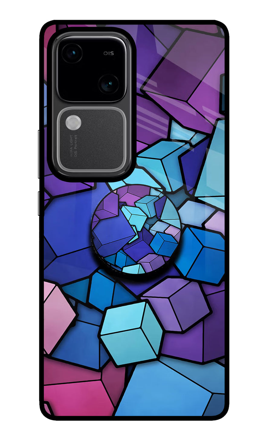 Cubic Abstract Vivo V30 5G Pop Case, Glass case