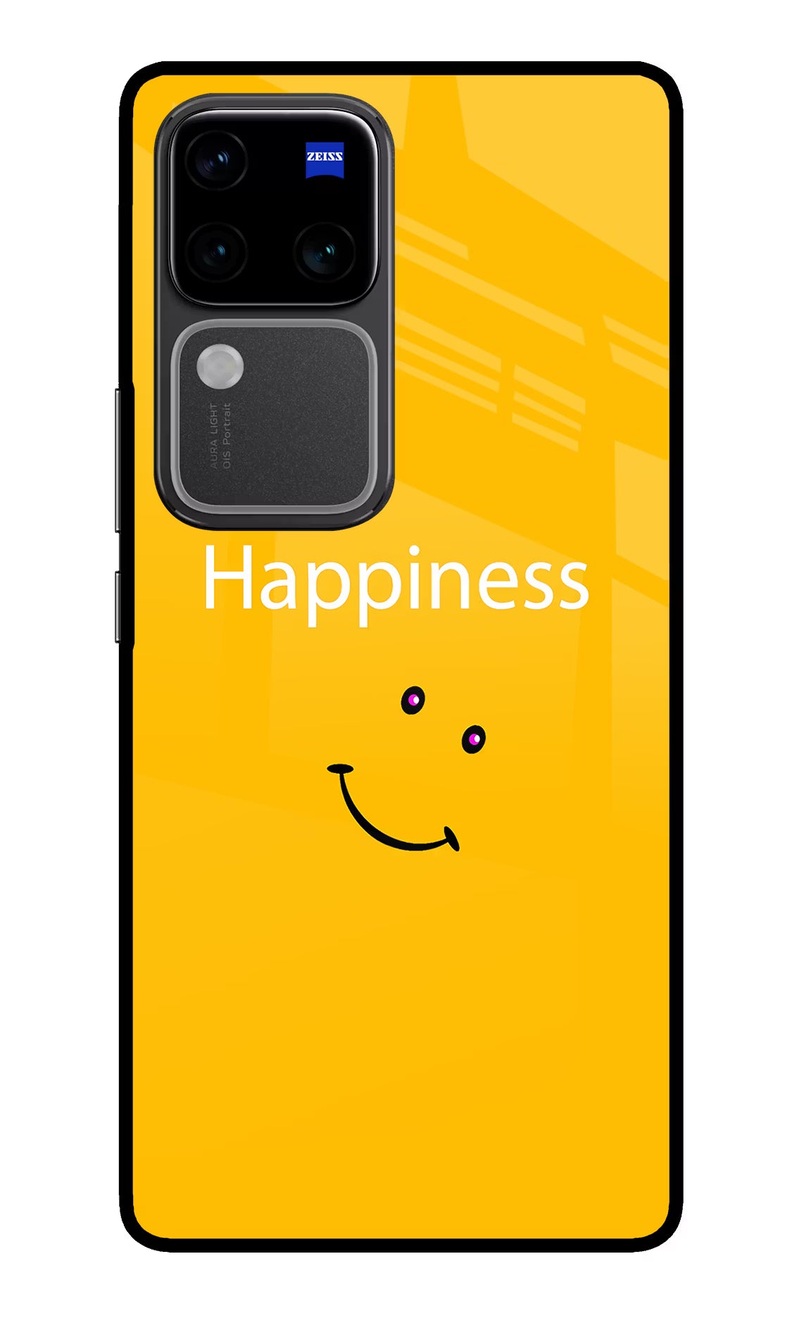 Happiness With Smiley Vivo V30 Pro 5G Glass Case Back Cover by Casekaro