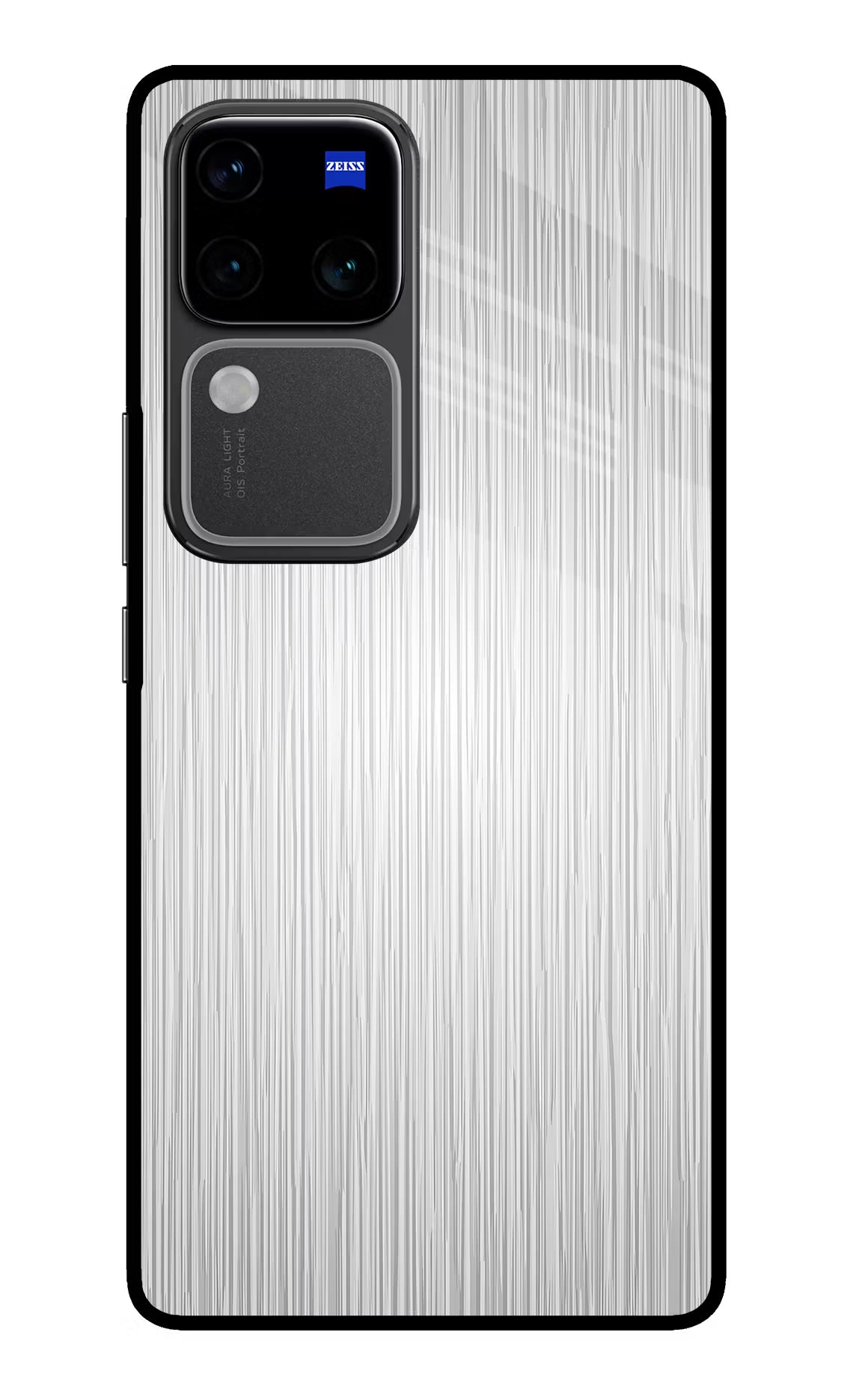 Wooden Grey Texture Vivo V30 Pro 5G Glass Case Back Cover by Casekaro