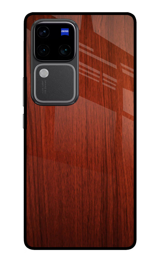 Wooden Plain Pattern Vivo V30 Pro 5G Glass Case