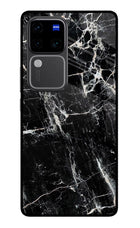 Black Marble Texture Vivo V30 Pro 5G Glass Case
