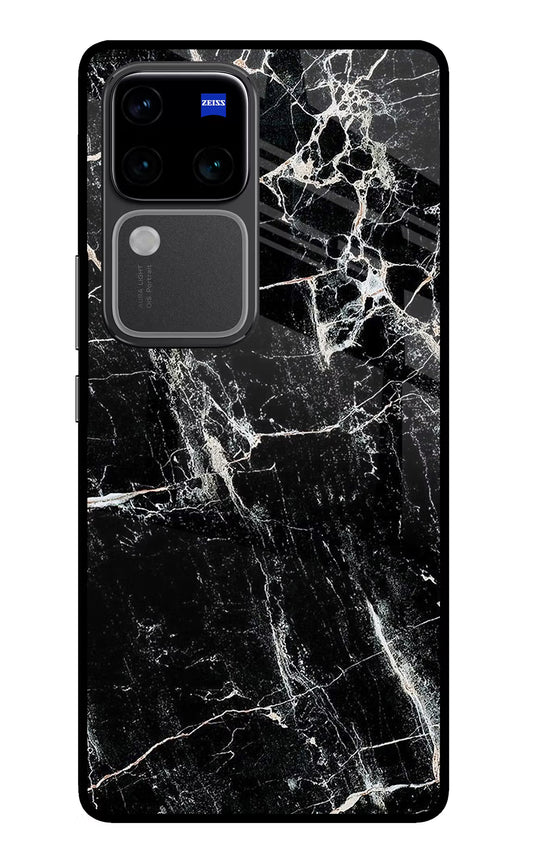Black Marble Texture Vivo V30 Pro 5G Glass Case