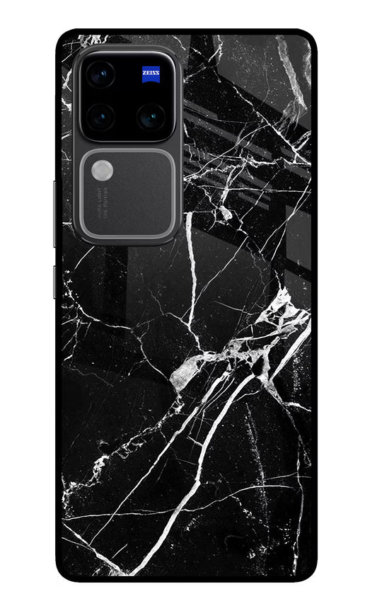 Black Marble Pattern Vivo V30 Pro 5G Glass Case
