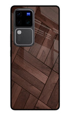 Wooden Texture Design Vivo V30 Pro 5G Glass Case