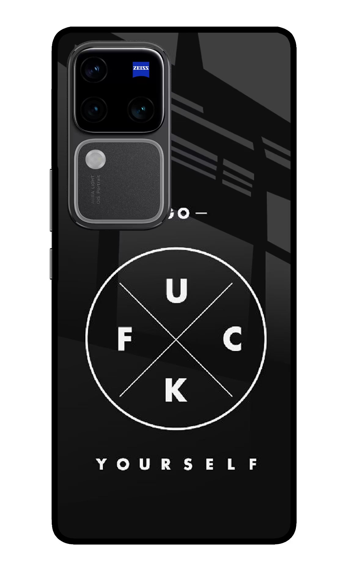 Go Fuck Yourself Vivo V30 Pro 5G Glass Case Back Cover by Casekaro