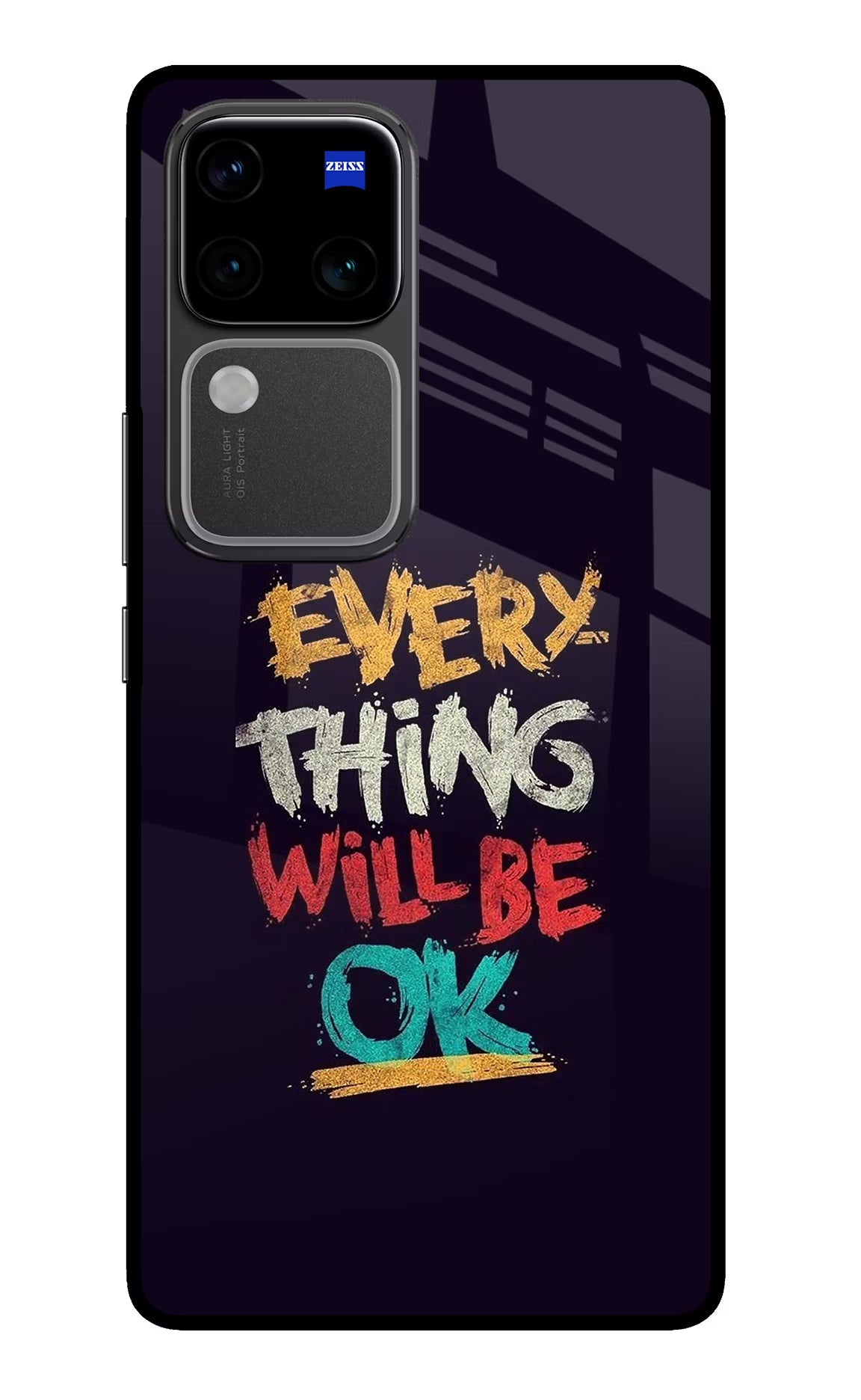 Everything Will Be Ok Vivo V30 Pro 5G Glass Case Back Cover by Casekaro