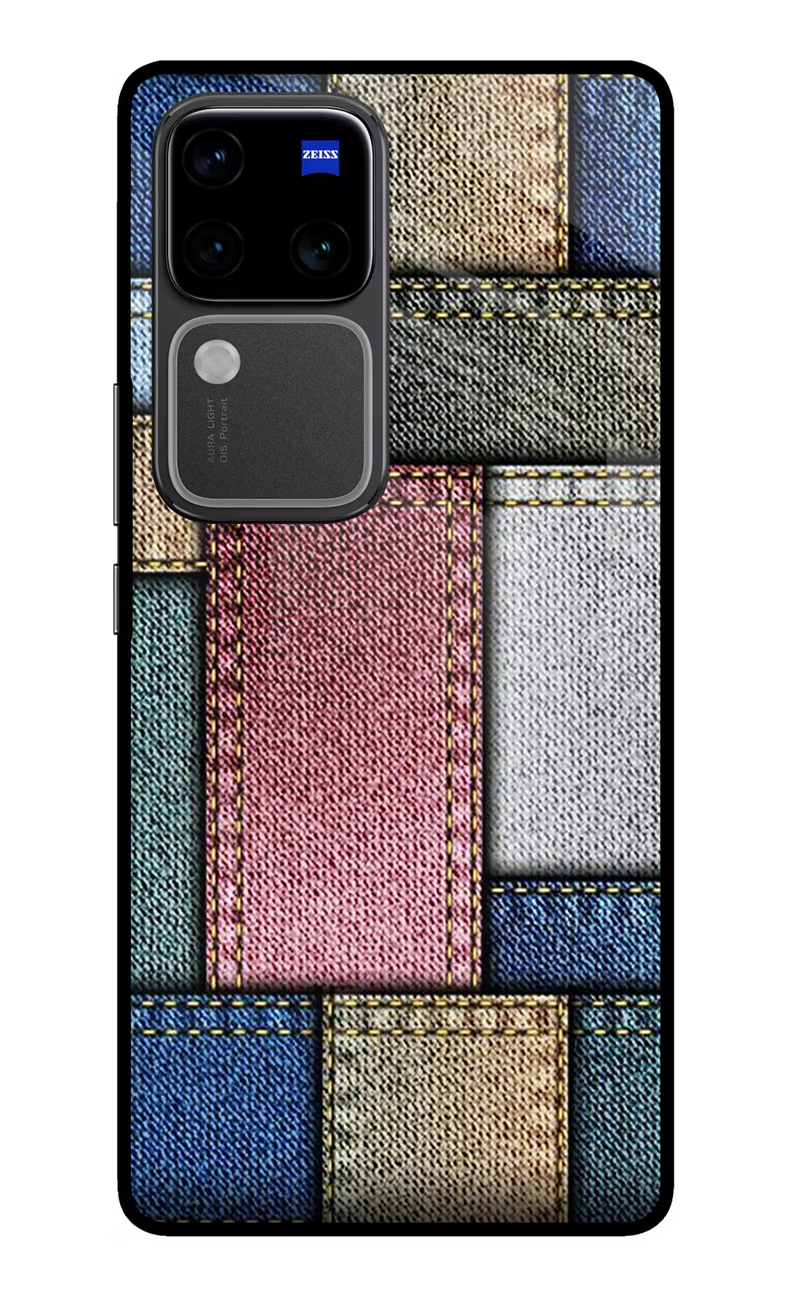 Multicolor Jeans Vivo V30 Pro 5G Glass Case