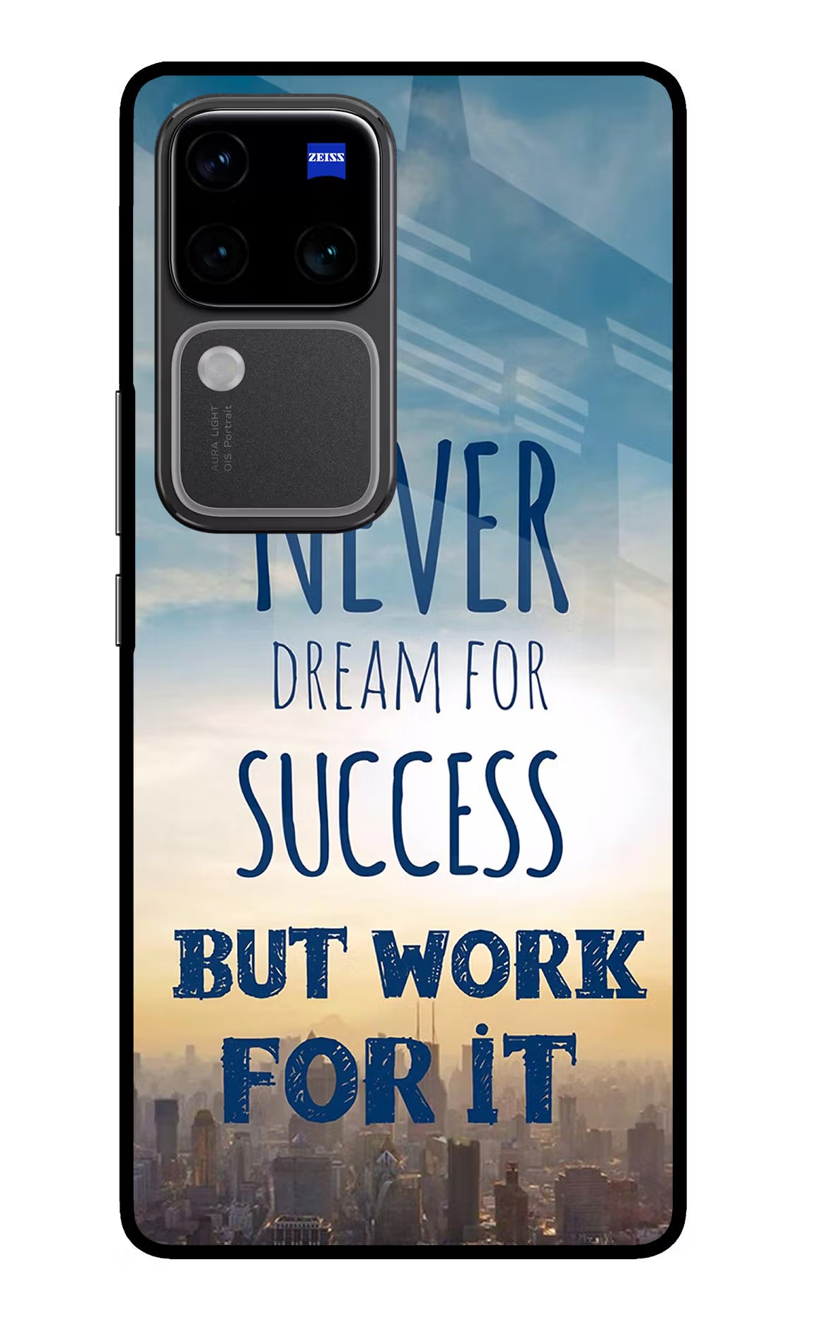 Never Dream For Success But Work For It Vivo V30 Pro 5G Glass Case