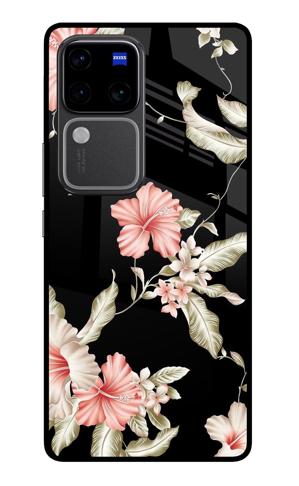 Flowers Vivo V30 Pro 5G Glass Case Back Cover by Casekaro