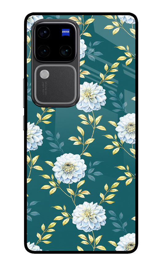 Flowers Vivo V30 Pro 5G Glass Case