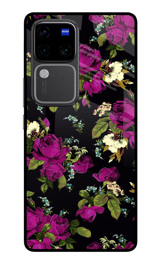 Flowers Vivo V30 Pro 5G Glass Case