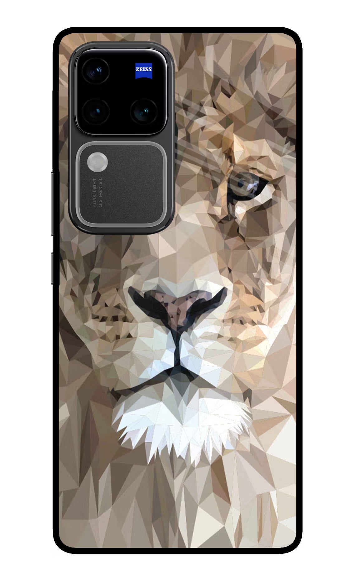 Lion Art Vivo V30 Pro 5G Glass Case Back Cover by Casekaro