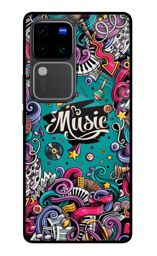 Music Graffiti Vivo V30 Pro 5G Glass Case