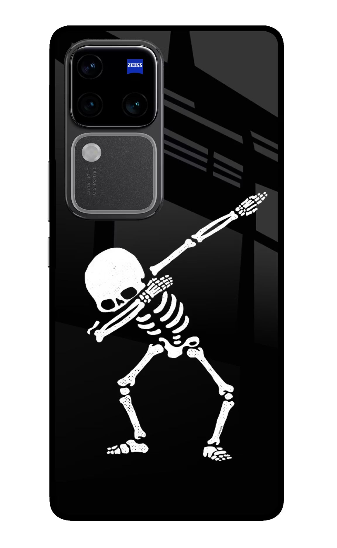 Dabbing Skeleton Art Vivo V30 Pro 5G Glass Case