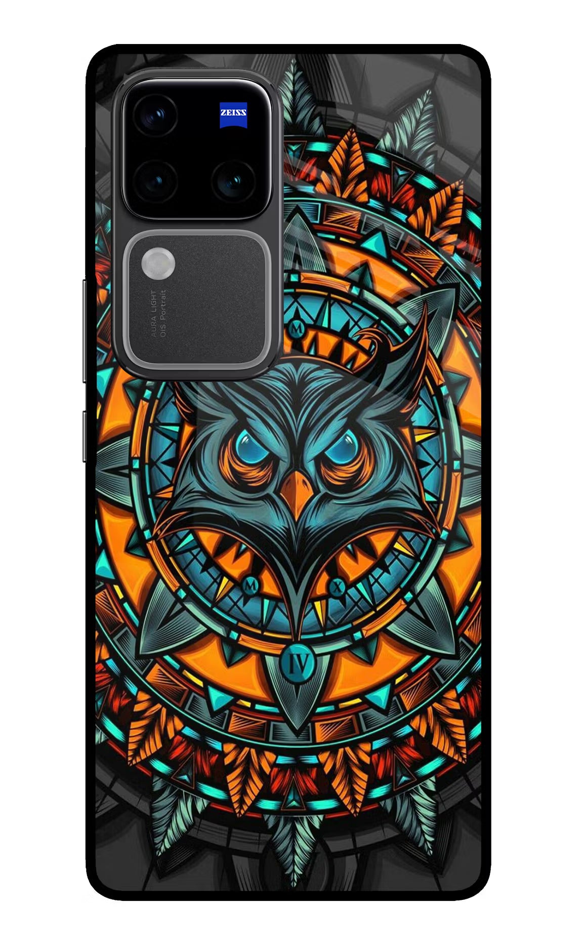 Angry Owl Art Vivo V30 Pro 5G Glass Case Back Cover by Casekaro