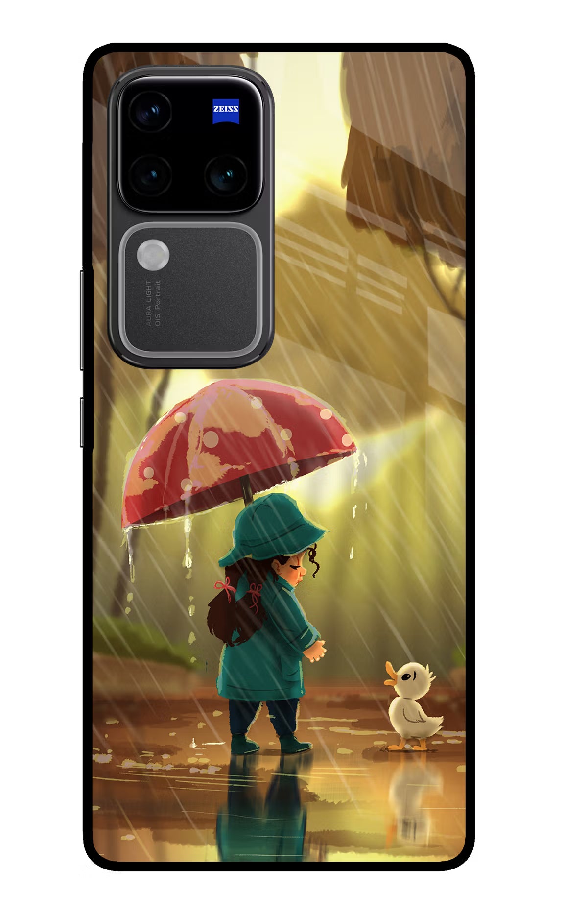 Rainy Day Vivo V30 Pro 5G Glass Case Back Cover by Casekaro